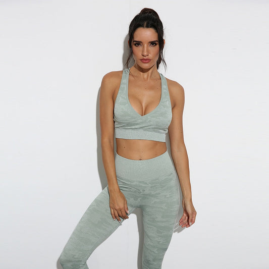 3Pcs Yoga Set Sport Suits Gym Wear Seamless Sportswear Workout Leggings Sports Bra Long Sleeves Crop Tops Fitness Clothing