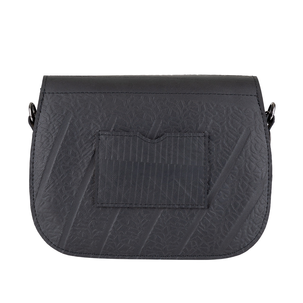 Becca Classic Black Vegan Saddle Bag